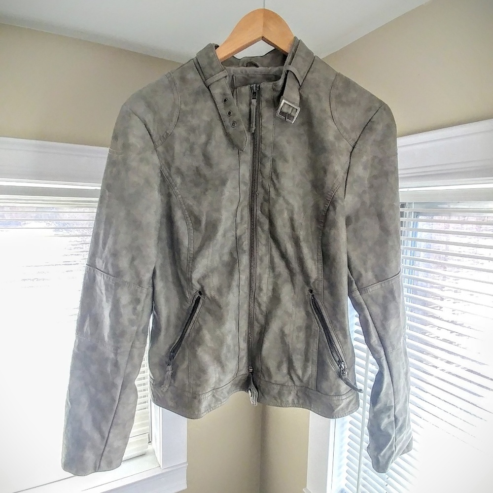 Max edition faux leather moto jacket